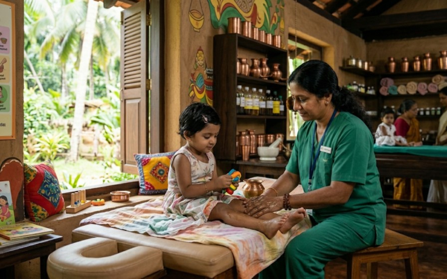 Ayurvedic cerebral palsy rehabilitation for children at Nivera Ayur Care Kochi Kerala