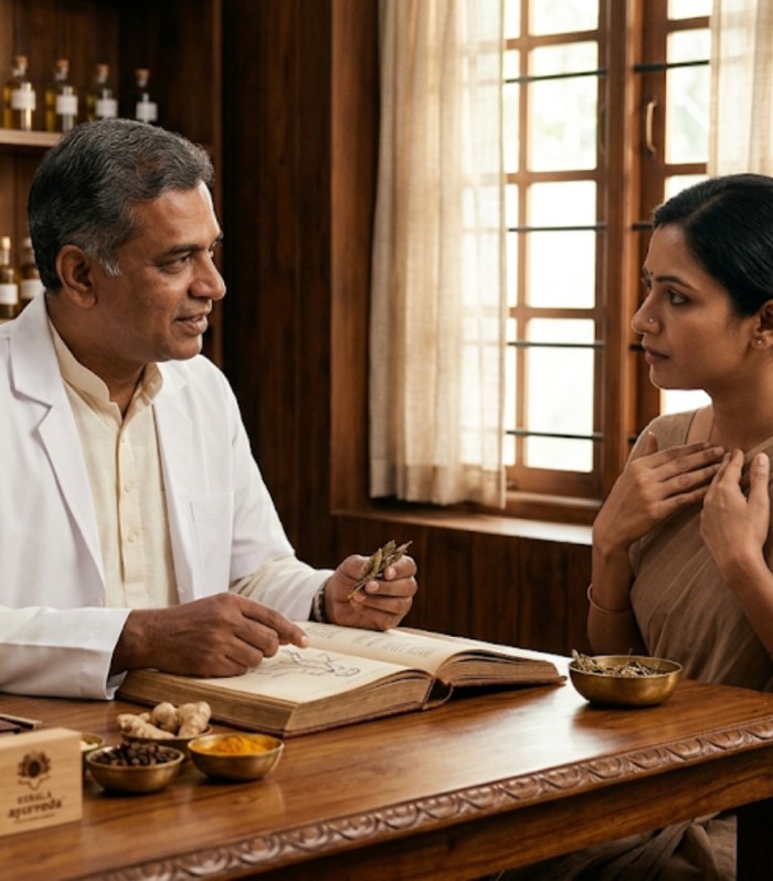Ayurvedic doctor consultation for sinus migraine allergy and respiratory problems in Kochi