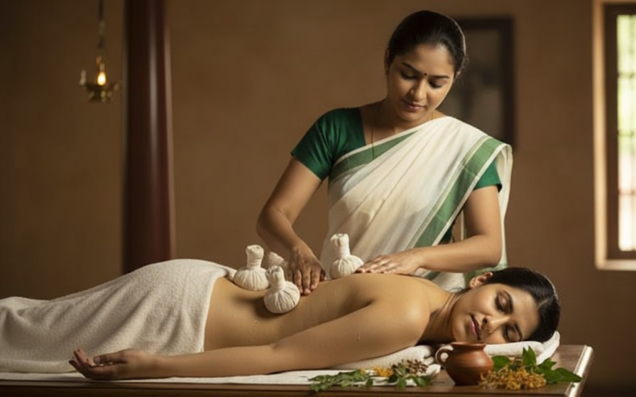 Kizhi therapy for postnatal body pain relief and relaxation in Ayurveda