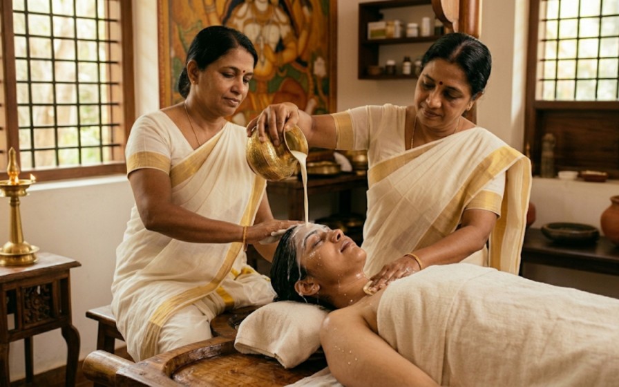 Ksheeradhara milk dhara therapy for neurological inflammation and sensory recovery at Nivera Ayur Care (1)
