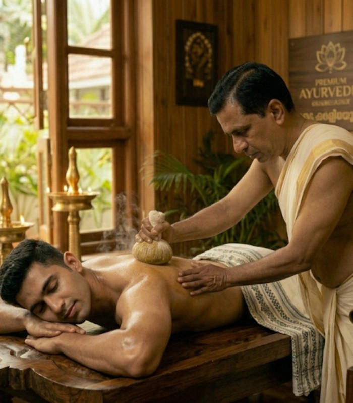 Podikizhi Ayurvedic treatment for sports injury muscle recovery and body pain relief