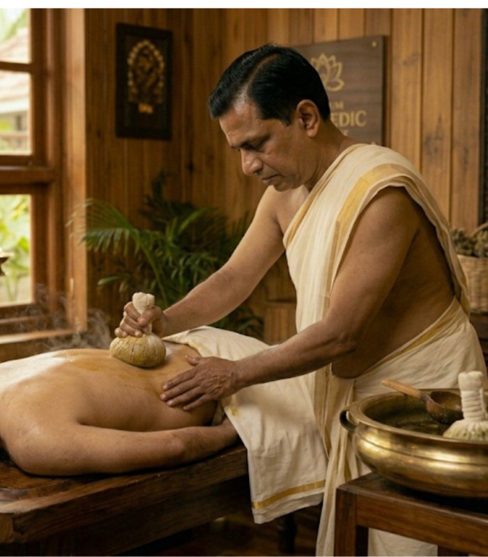 Podikizhi Ayurvedic treatment for sports injury muscle recovery and body pain relief