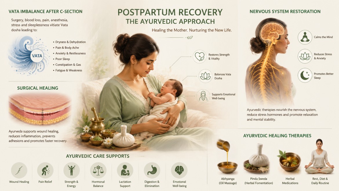 Ayurvedic approach to healing after C-section delivery