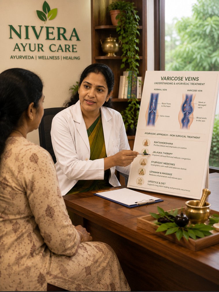 Ayurvedic consultation for non-surgical varicose vein treatment in Kochi