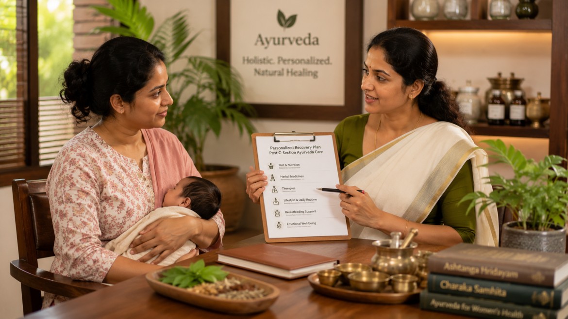 Book Ayurvedic consultation for C-section recovery care