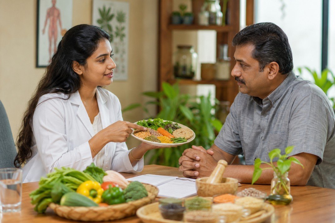 Experienced Ayurvedic doctor providing personalized diabetes diet consultation and lifestyle guidance for effective blood sugar management.