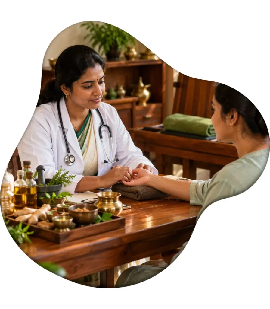 Ayurvedic consultation before Swedanam therapy at Nivera Ayur Care Kochi.