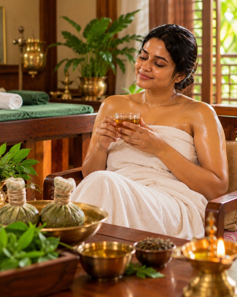 Relaxation and muscle wellness after Ela Kizhi therapy.
