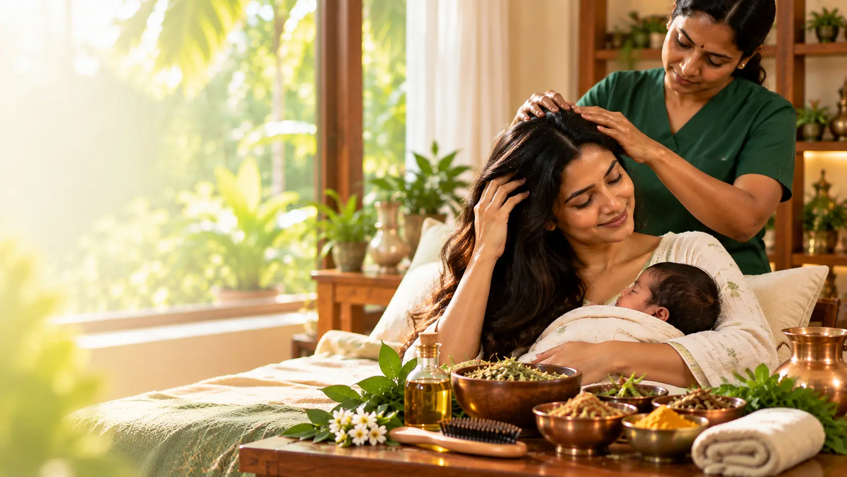 Serene Ayurvedic Mother and Baby Massage